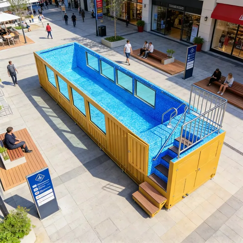 Outdoor Luxury Container Pool Prefabricated Swimming Pool Modular Structure for Hotel and Resort Projects