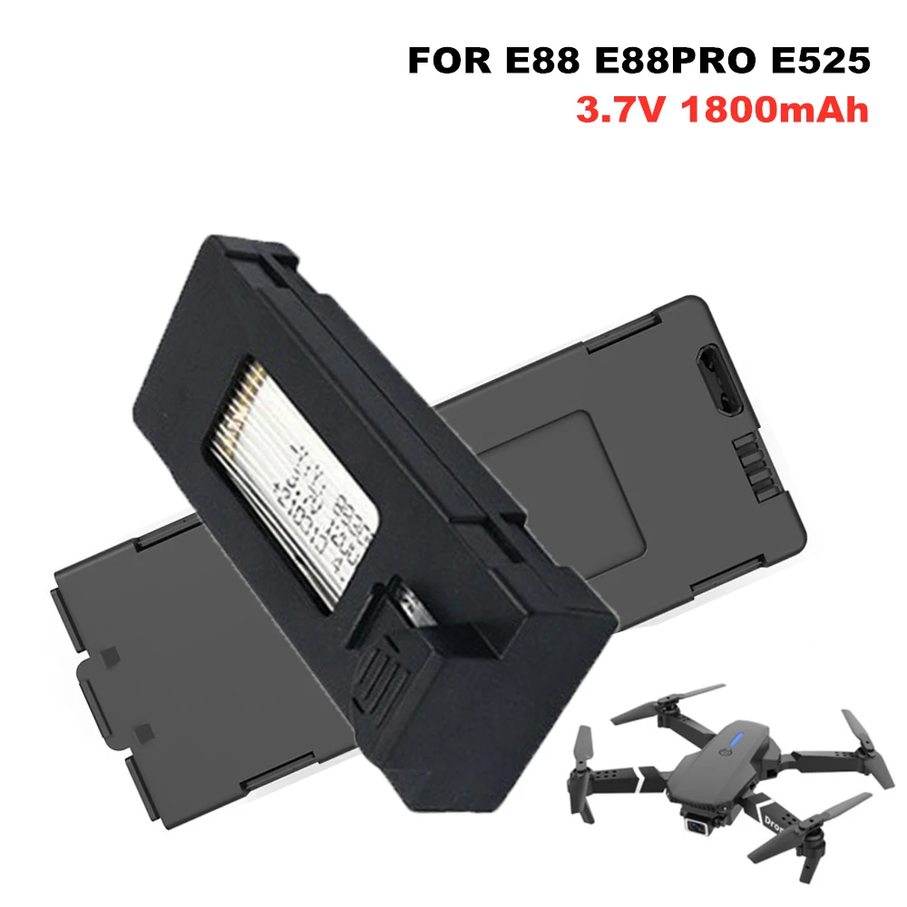 

E88 Drone Battery 3.7V 1800mAh Rechargeable Li-ion Battery For RC Drone E88PRO E88 P1 K3 P10 A13 S98 E525 RC Quadcopter Parts