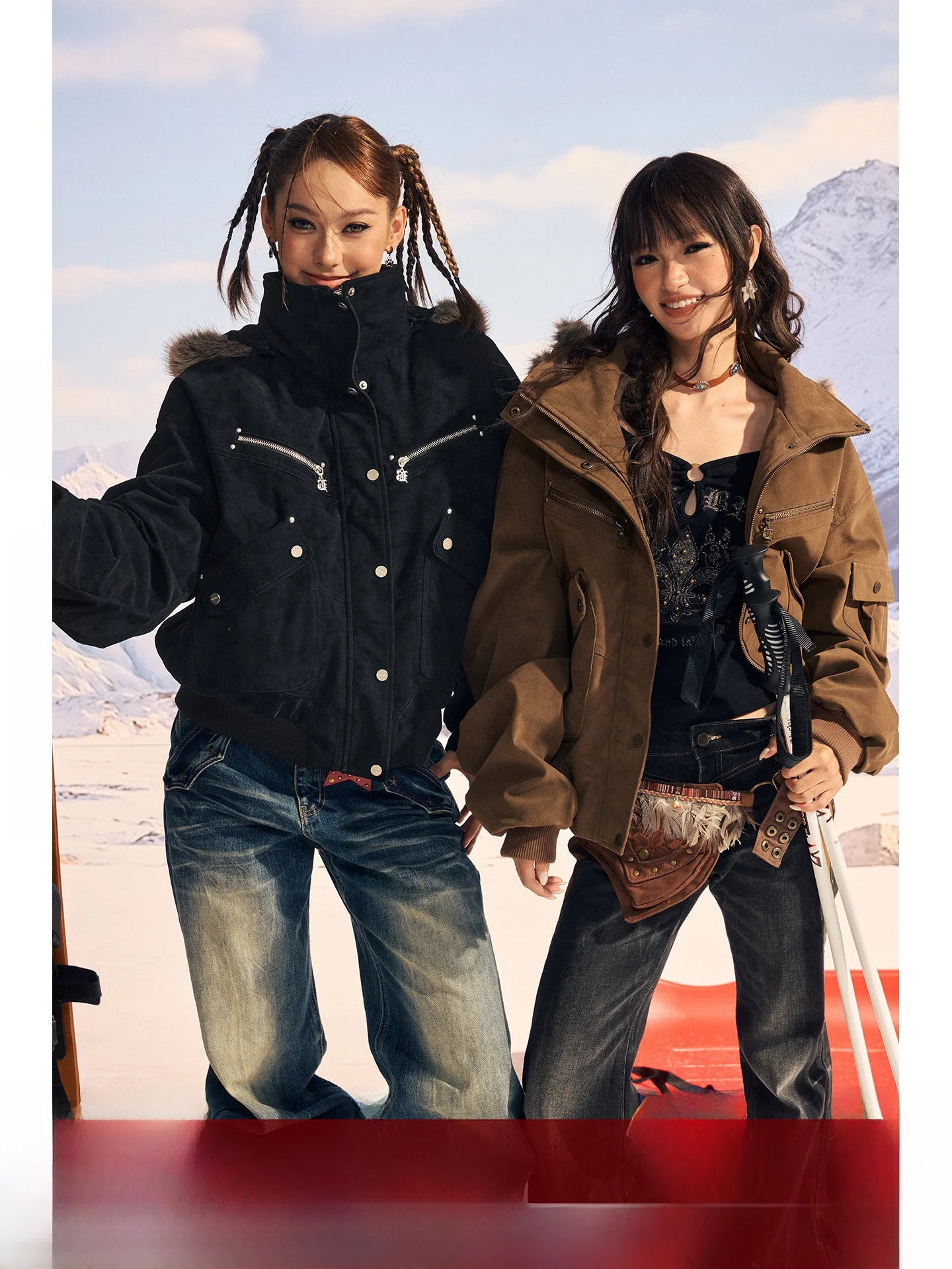 

Теплая куртка Warmth Rebel Cetition Socie BeerBro из хлопка с кожаными вставками и воротником из бархата, женская зимняя верхняя одежда