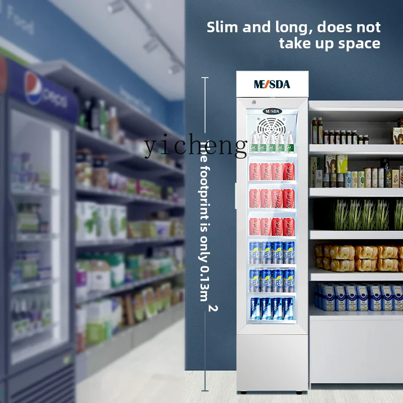 

Display Fresh-keeping Cabinet Small Commercial Household Refrigerator Ultra-thin Ultra-narrow Vertical Freezer