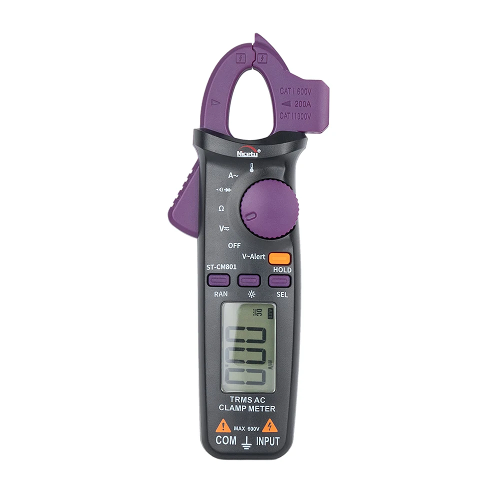 

Цифровой токоизмерительный клещевой измеритель 1 мА, переменный/постоянный ток, True RMS, автоматический выбор диапазона, 6000 измерений, частотомер, измерение температуры, измерение емкости, проверка под напряжением