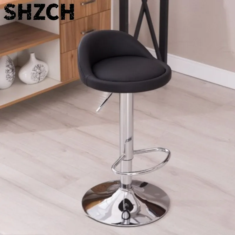 Modern Simple Bar Stool with Swivel Height Adjustment Comfortable Reception Cashier Counter Chair for Commercial Pub Use