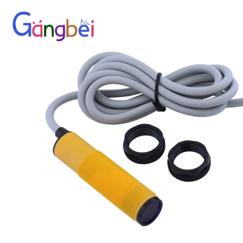 50cm E3F jenis diffuser silinder sakelar fotolistrik inframerah, sensor jarak fotolistrik E3F-DS50