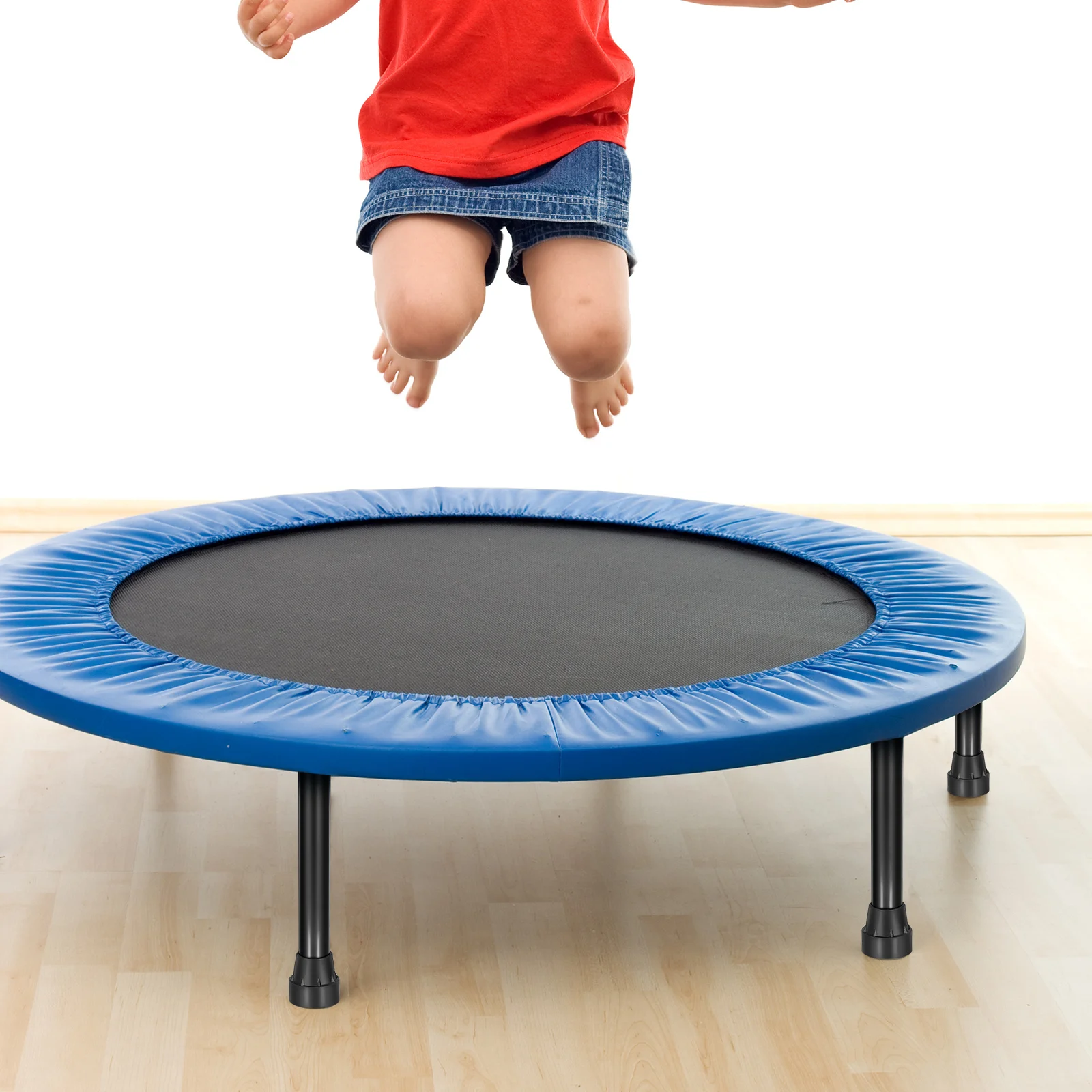 6Pcs Trampoline Legs Rubber Pad Shock Absorbing Stainless Steel Tube Replacement Part Trampoline Accessories Leg with Pad