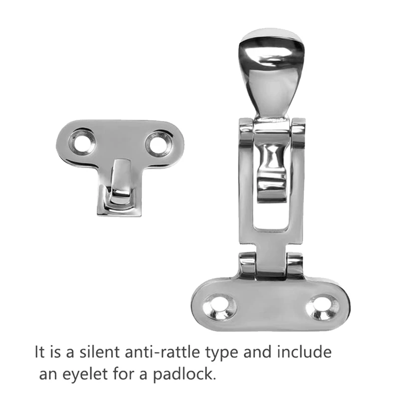 

B0a-tMarine Grade Boat Door Hatch Anti-Rattle Latches, Hold Down Clamp Latches, Solid Construction, Lockable,(2