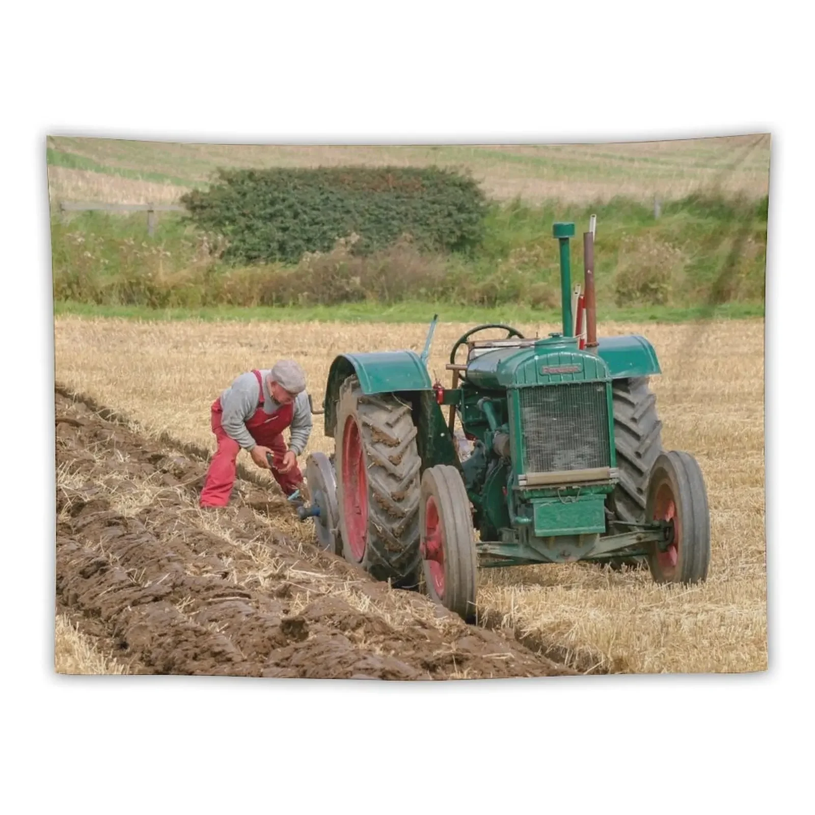 Fordson tractor ploughing. Tapestry Decorative Wall Wall Decor Hanging Tapestry