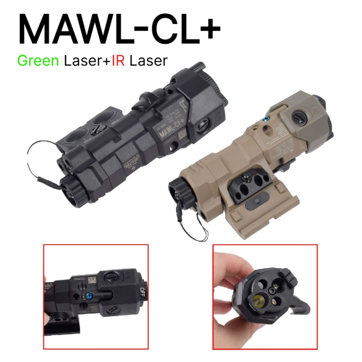 MAWL-CL Tactical Scout Light Green Laser IR Combo 20MM Picatinny Rail Outdoor Hunting Shooting Airsoft Training Accessory Gear