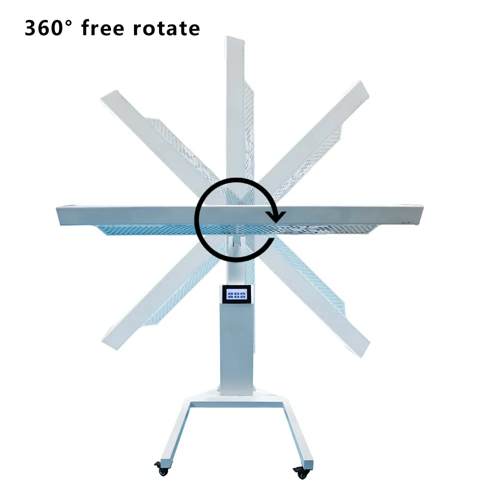 2026 New 1200 LEDs 360 Degree Rotating Red Light Therapy Full Body Panel with Stand Suitable for Spa Bed, Gym Rehabilitation Cen