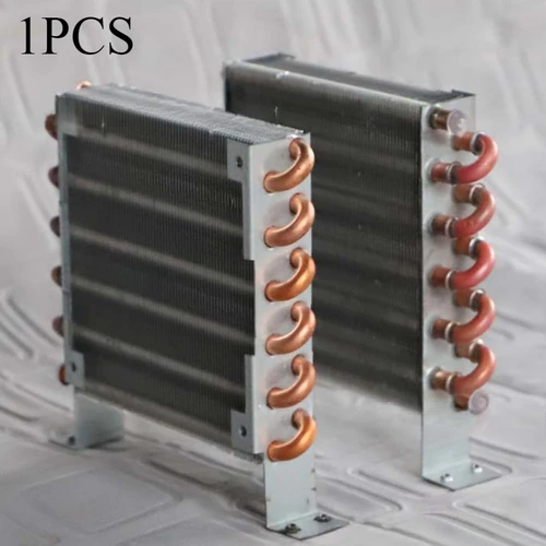 Radiador de condensación en miniatura, tubo de cobre, intercambiador de calor de aleta de aluminio, evaporador refrigerado por aire con aletas, mini accesorios de condensador