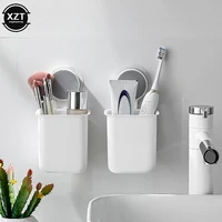 Portable Toothbrush Wall Mounted Holder Toothpaste Mouth Cup Waterproof Holder Drill-Free Bathroom Storage Shelf Rack Organizer - Image 3