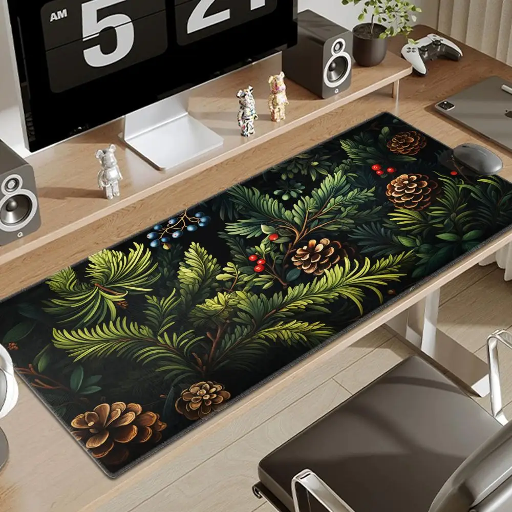 Computer Desk Mat, Western Plant Mouse Pad, Green Mouse Pad, Keyboard Pad, Gaming Mouse Pad XL, Beautiful Desk Decor