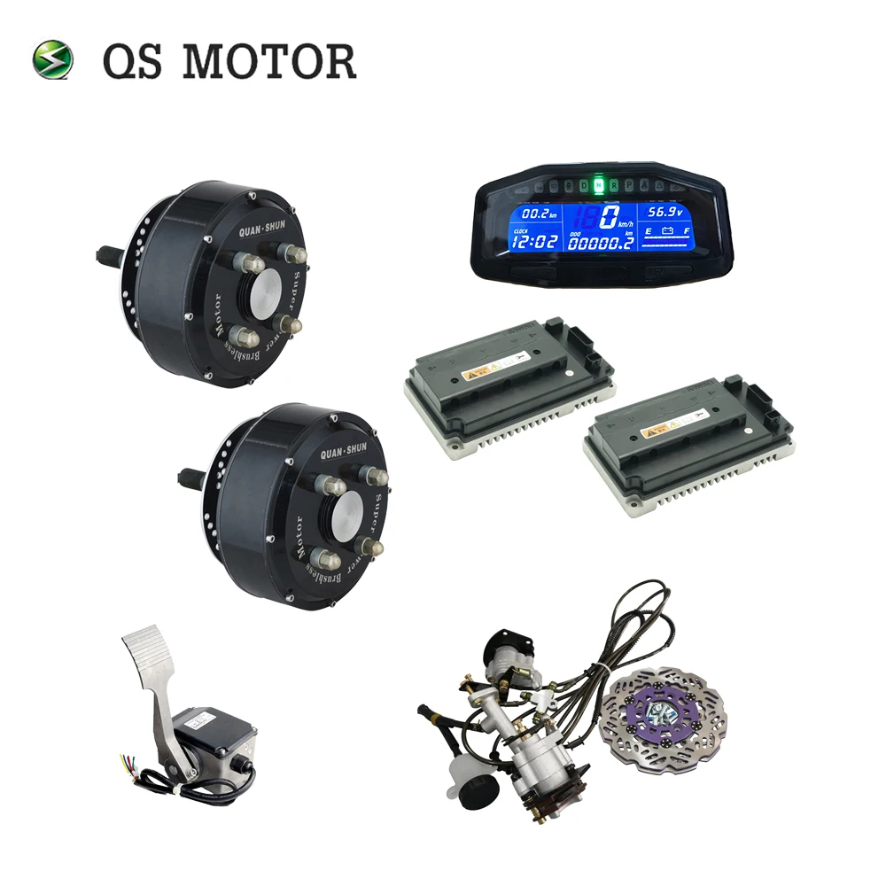 

QS MOTOR QS205 2000W 60V 60kph 2wd dual Hub Motor with Votol Controller EM100SP Controller Kits for Small Electric Car