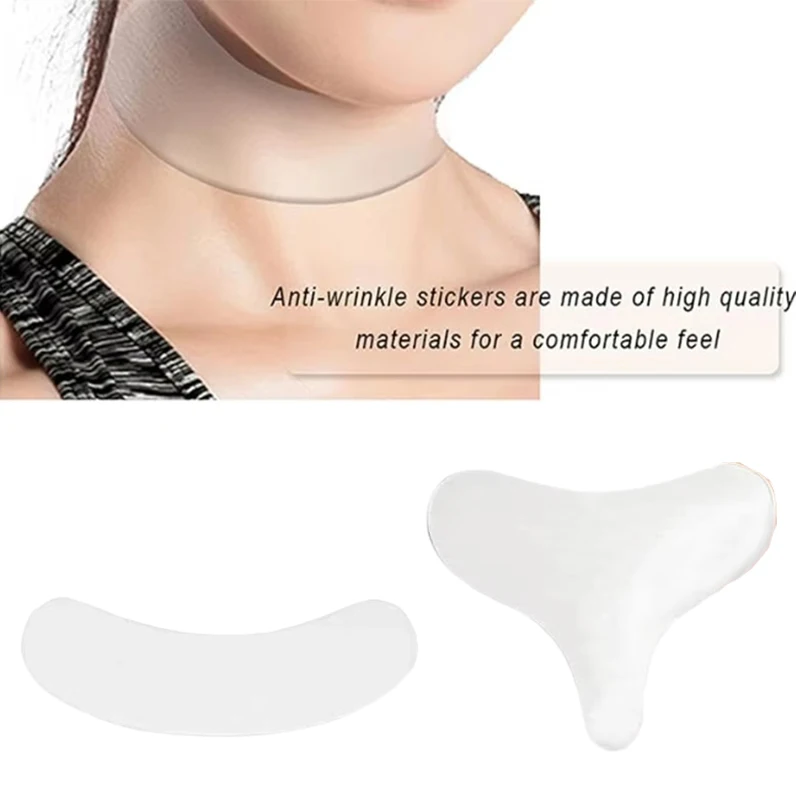 2pcs/set Anti Wrinkle Chest Neck Silicone Pad Reusable Washable Patches Remover Treatment Anti Aging Tightening Smooth Skin Care