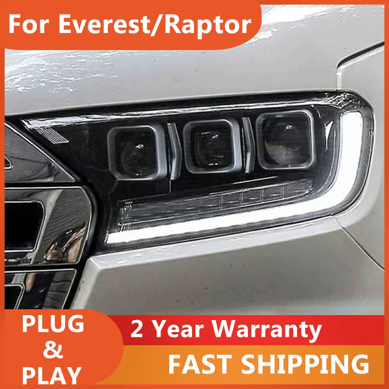 

Car Accessories for Ford Everest Headlight 2016-2021 Ranger Head Light Raptor Headlight T6 FL T7 T8 DRL Turn Signal Low High Be