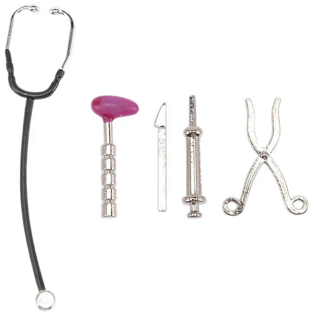 Mini Doctor Suit Miniature Tools Simulated Equipment Stethoscope Model Syringe Educational Toys