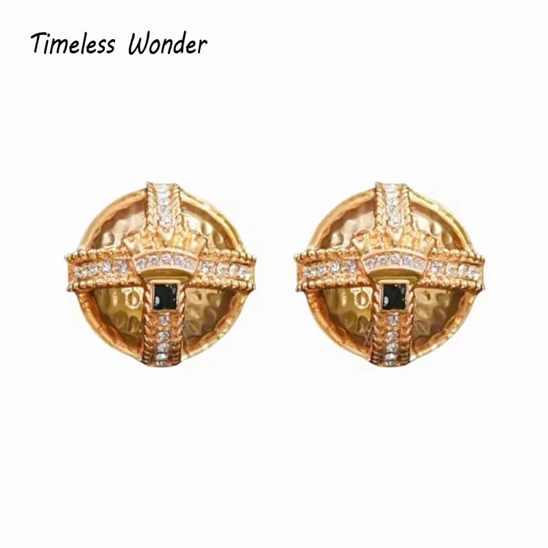 Timeless Wonder Retro Zircon Geo Cross Clip on Earrings for Women Designer Jewelry Gift Brincos Trendy Top Mix Rare Gift 3288