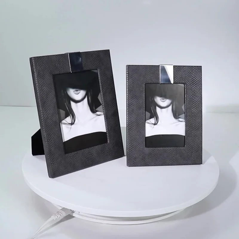Creative Luxury Leather Picture Frame 6 Inch & 7 Inch Desktop Photo Frame for Bedroom Decoration - Stylish Leather Décor Piece