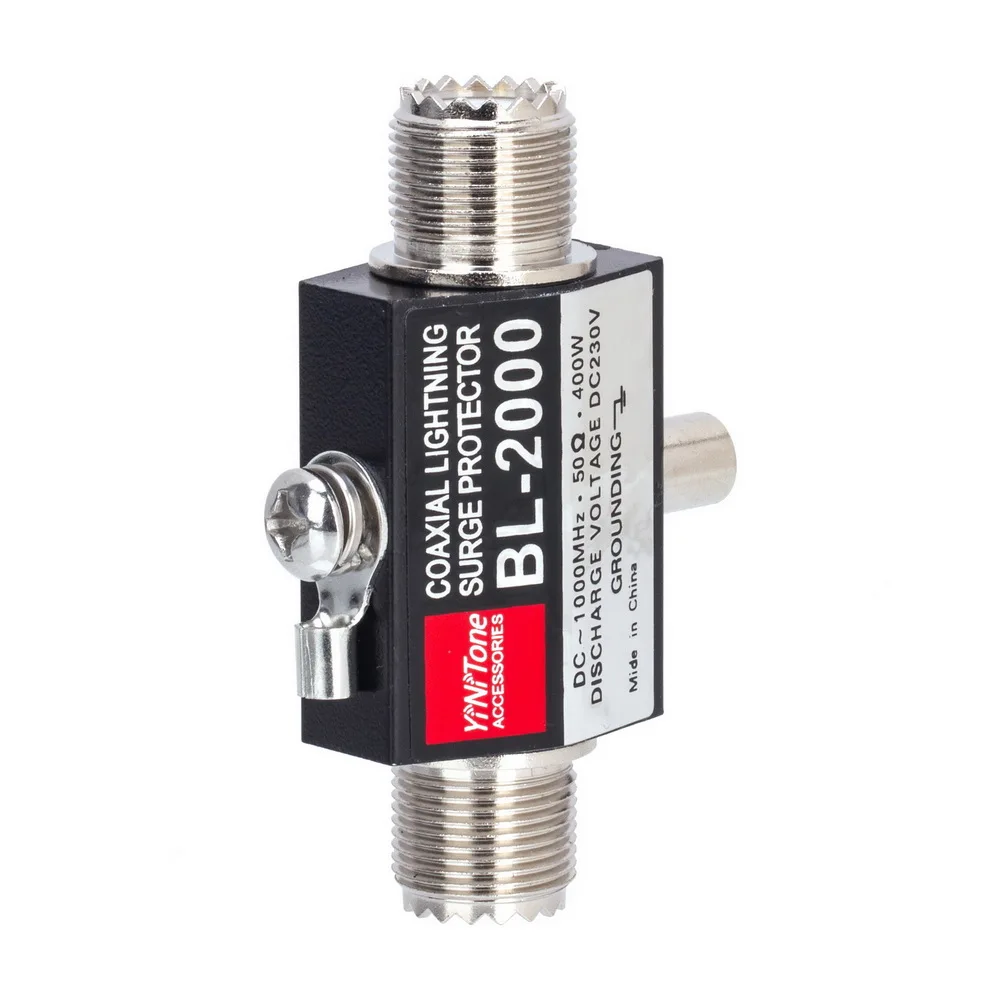 BL-2000 coaxial relâmpago prendedor protetor contra surtos pl259 feminino para pl259 fêmea 400w 50 ohm