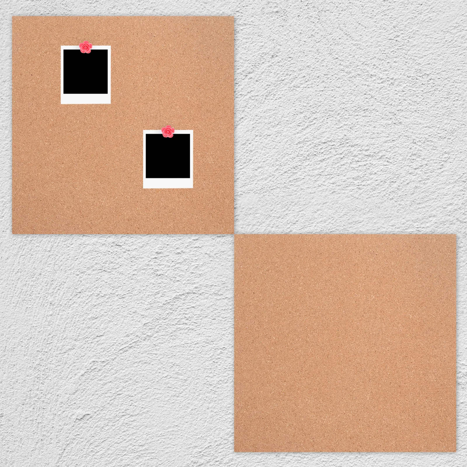 

8pcs Cork Board Squares Sturdy High-Density Diy Bulletin Board Set Anti-Slip Wall Decoration For Office Home Desktop Display Use