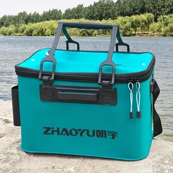 Folding Live Fish Bucket, EVA Thickened Fish Bucket, Portable Tank, Fishing Tackle Box