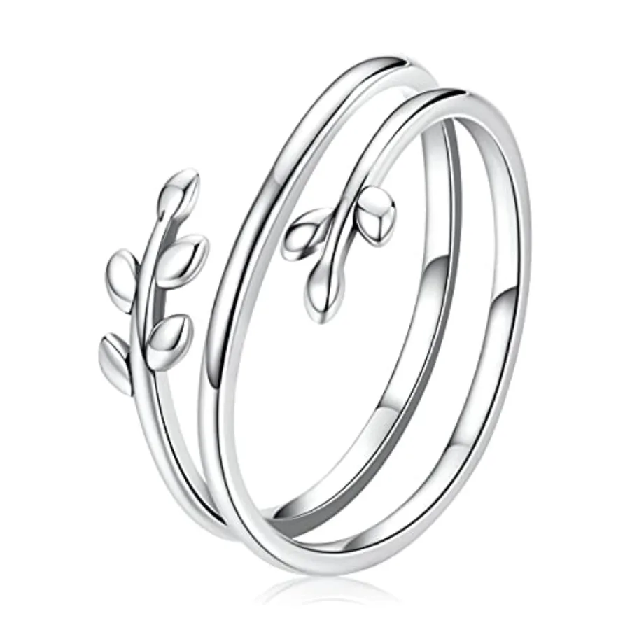 

925 Sterling Simple Adjustable Ring Green Lucky Statement Ring for Women Promise Ring Fine Jewelry