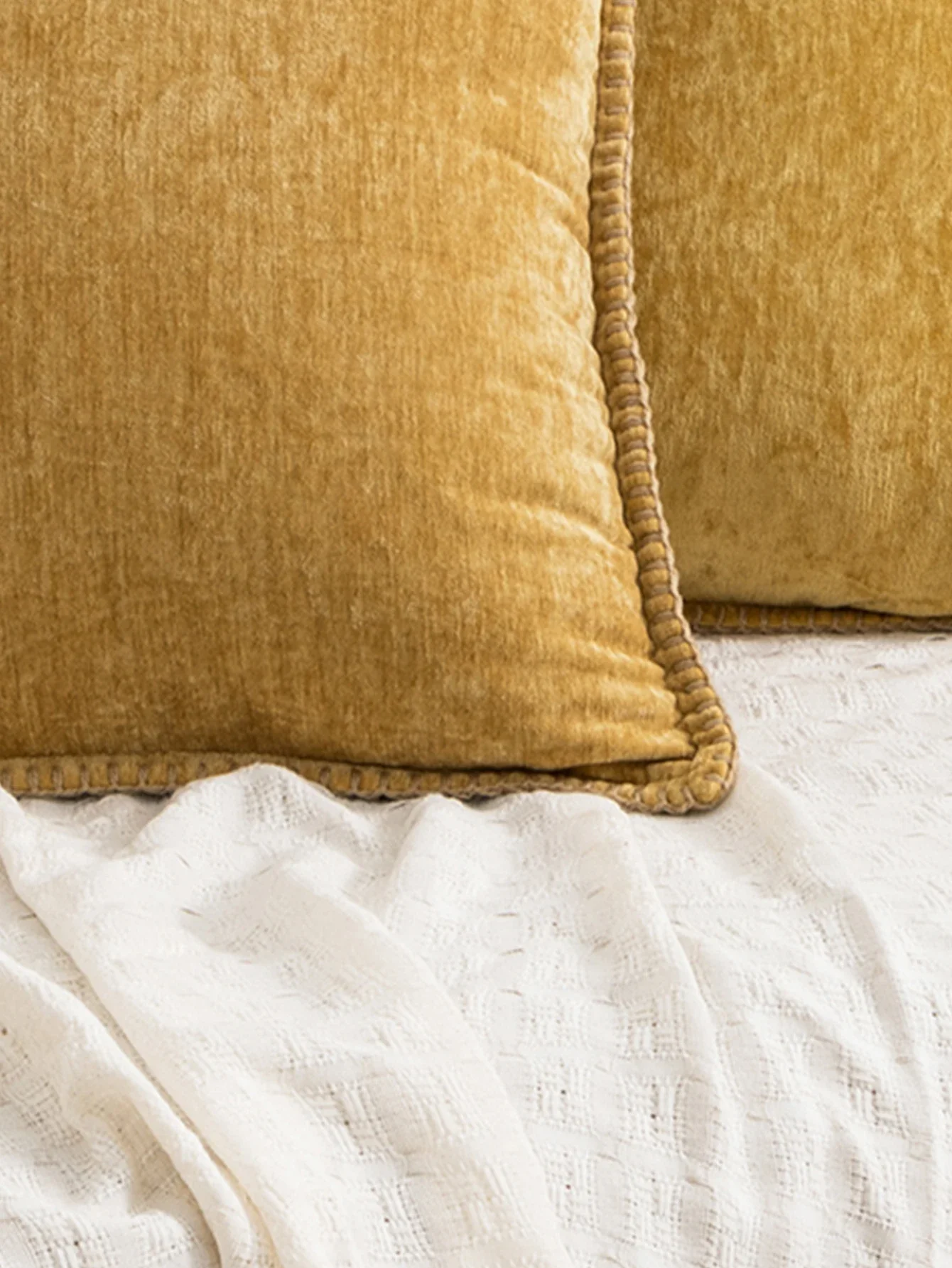 Yellow Chenille Cushion Cover 45x45 Pillow Cover 30x50cm Sofa Decorative Throw Pillow Case Soft Luxury For Living Room Decor﻿
