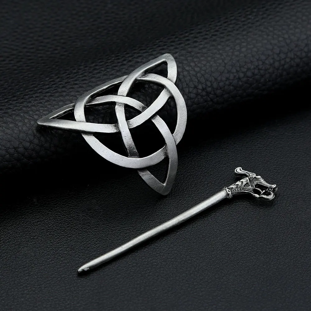 Nordic Vintage Viking Celtic Knot Hairpin Alloy Hair Accessory For Women & Men Simple Fashion Scandinavian Jewelry Party Gifts - view 6