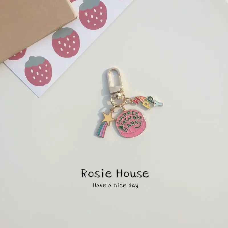 Harry Potter Korean-Style Ins Girls' Heart Cake Keychain – AirPods Charm, Bag Pendant, Cute Creative Birthday Gift for Her