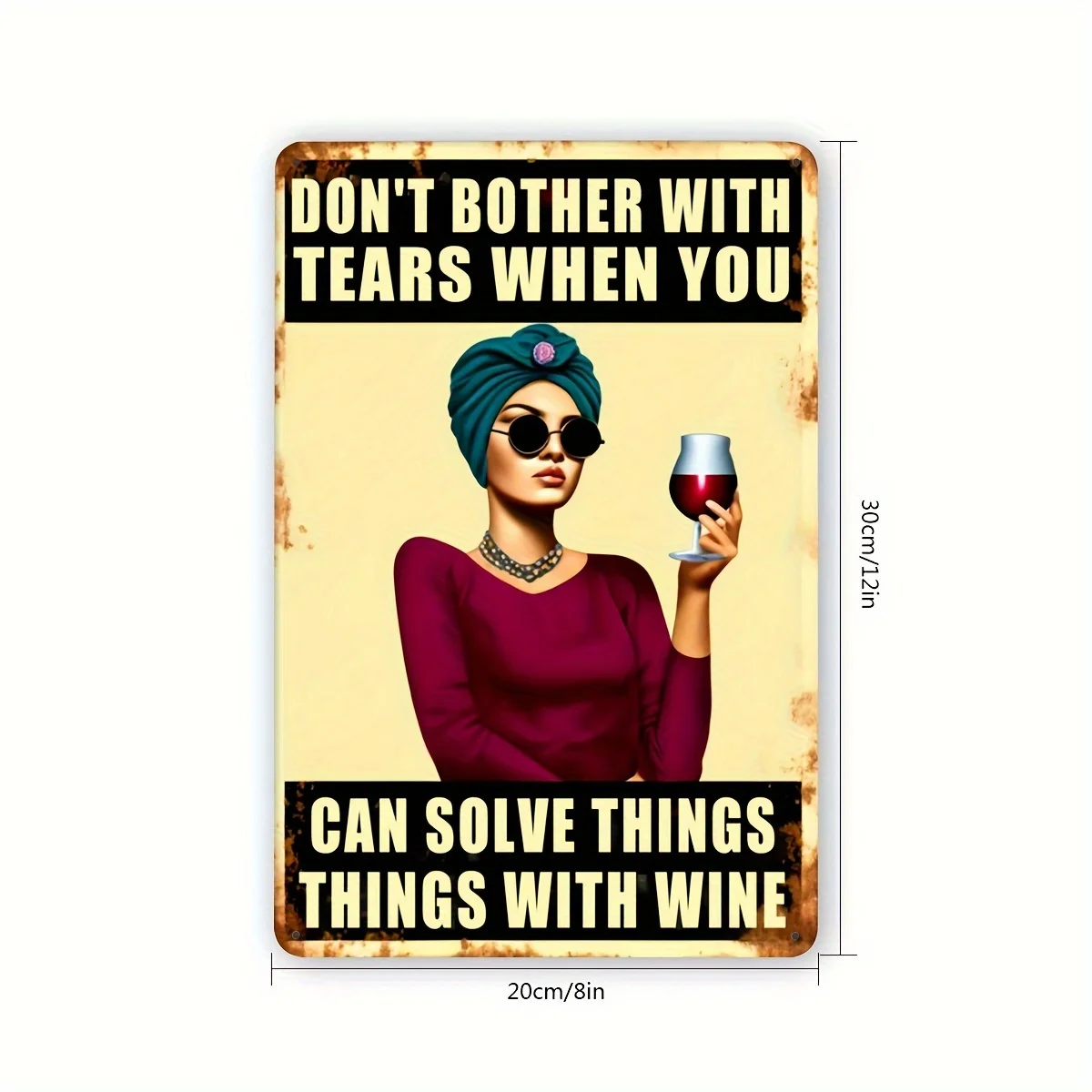Problem Can Be Solved with Alcohol, Don'T Bother with Tears, Retro Plaque Decoration for Home, Bar, Café, Restaurant, Office