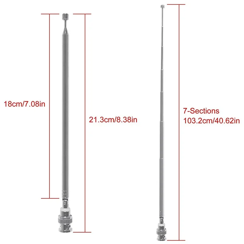 Telescopic Antenna FM AM Radio  7 Section Replacement Telescopic Aerial Antenna TV Radio DAB AM/FM Universal  Aerial Receiver