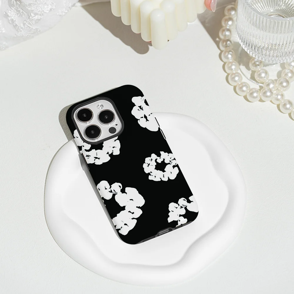 Flower Luxury Phone Case for D-Denims T-Tears iPhone 16 15 14 13 12 11 X XS XR XSMAX 7 8 Pro Max Plus Luxury Double-layer Back view 4