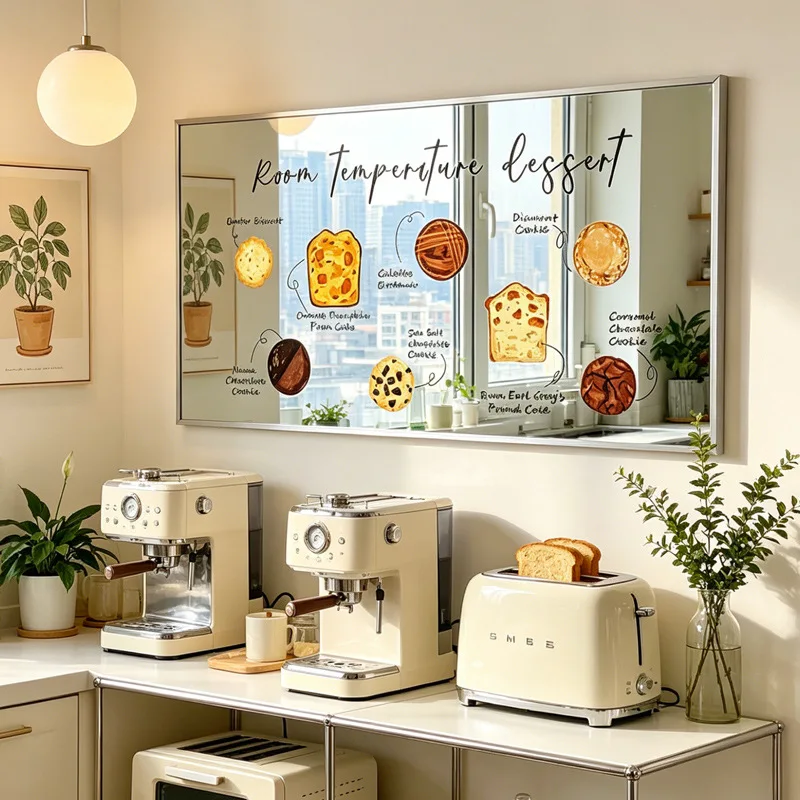 DSA mirror decorative painting light luxury restaurant wall kitchen hanging painting coffee corner dessert shop dining table