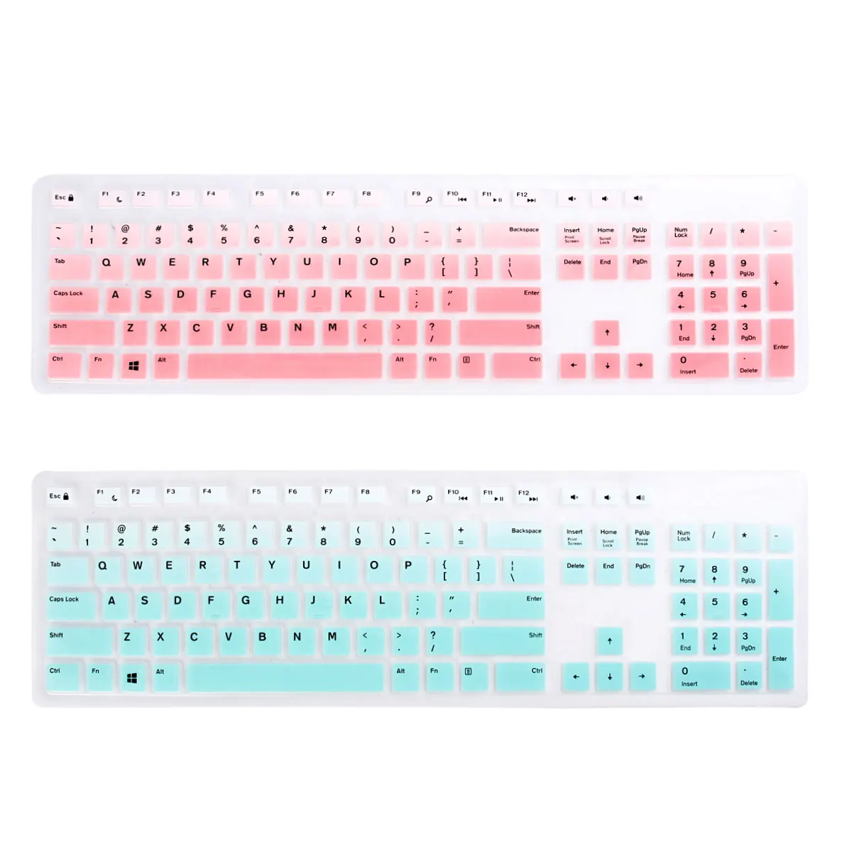 2Pcs Silicone Keyboard Cover Healthy No Odor Safe Use for Kb216p Kb216t Wk636 Gradient Pink Mint Keyboard Cover