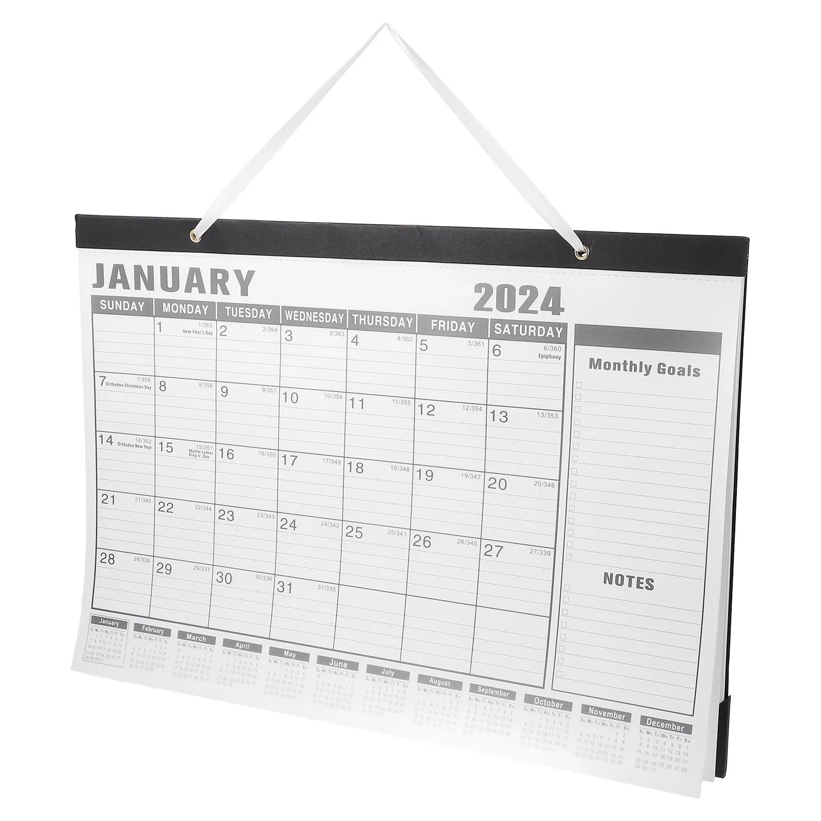 

Hanging Monthly Writeable Wall Calendar Simple Lightweight Design For Home Office Room Sturdy English Noting Household 2024
