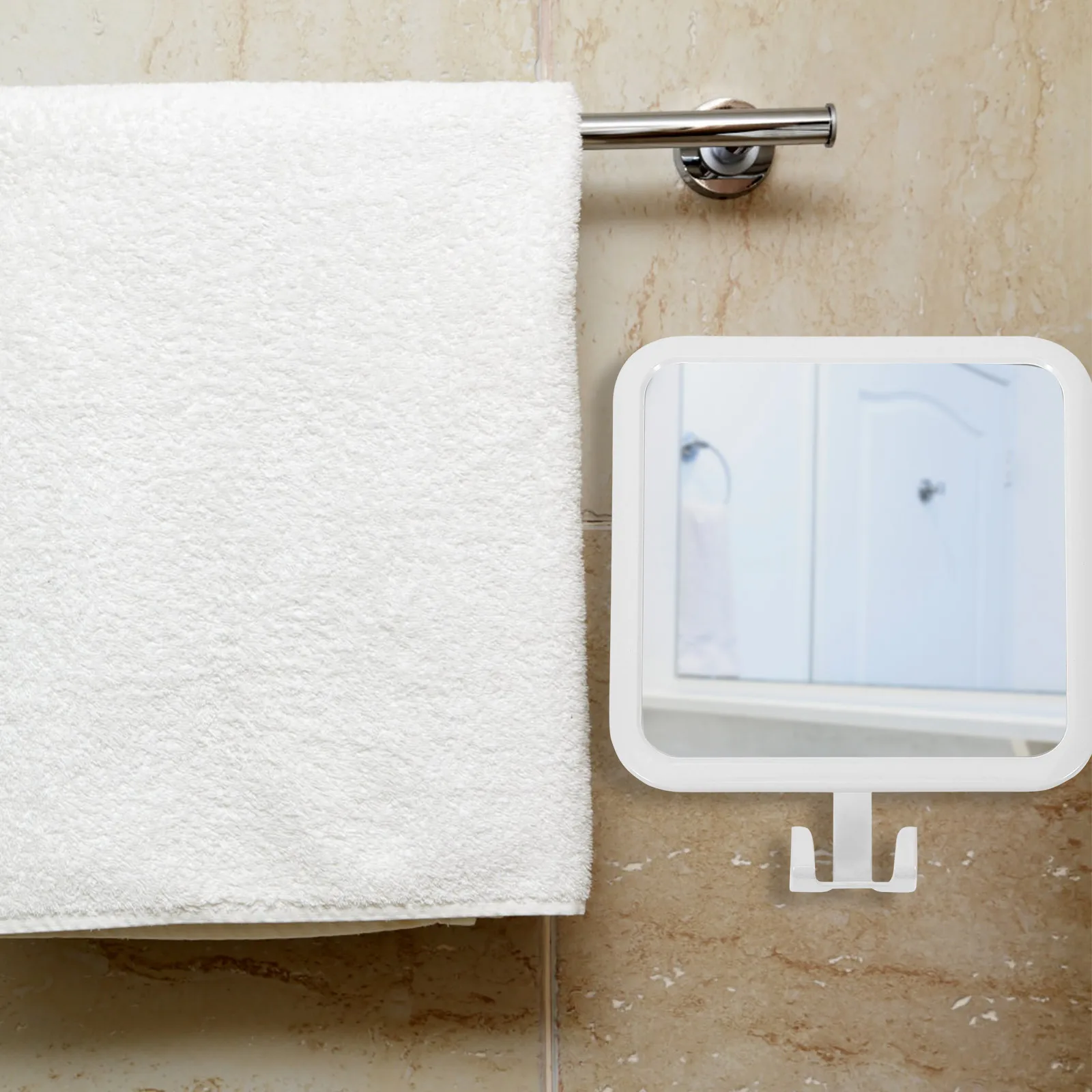 

Bathroom Makeup Mirror No Drill Suction Cup Wall Mount Shower Mirror for Shaving and Applying Makeup Shower Mirrors