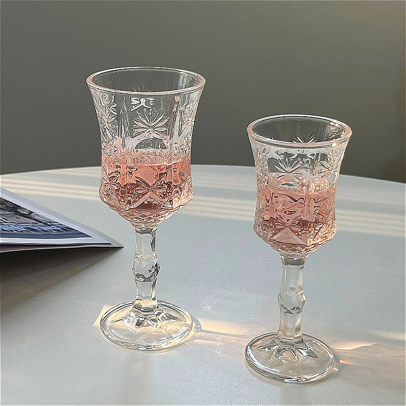 Copa de champán tallada exquisita de 50ml/100ml, copa de cóctel de lujo, copa de cristal elegante con patas altas, copa de vino dulce, cristalería para fiesta