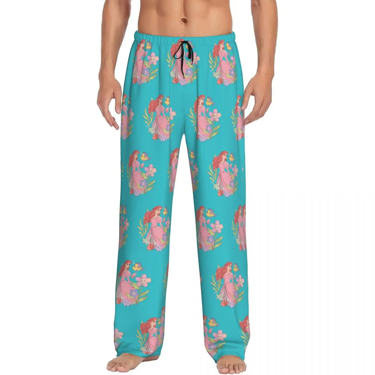 

Custom The Little Mermaid Pajama Pants Men's Animation Sleepwear Lounge Sleep Bottoms Stretch with Pockets