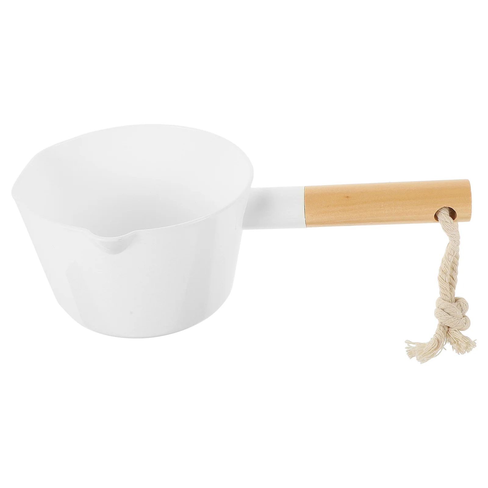 

Kitchen Wooden Long Handle Water Ladle Bathroom Bailer White Water Scoop Home Accessories Long Handle water scoop