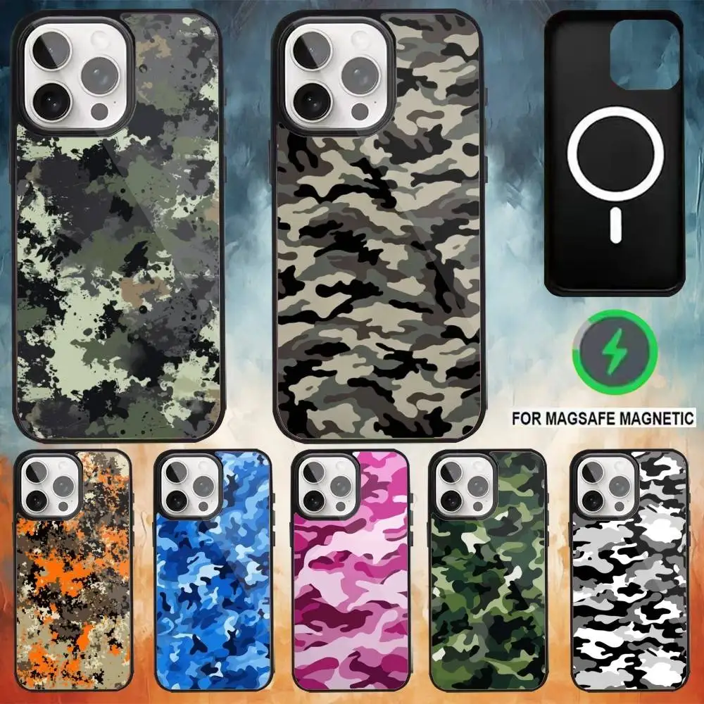

F-Fashion C-CaMouflAge Phone Case For iPhone17,16,15,14,13,12,11 Plus,Pro Max Magnetic Magsafe Wireless Charging