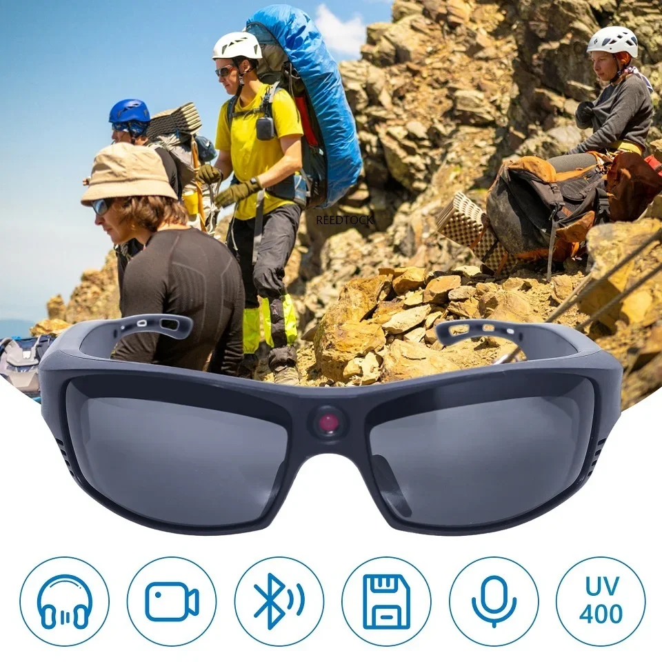 1080P Mini Camera Video Glasses Recording Sport Sunglasses with Bluetooth Speakers Call Action Camera Music Smart Glasses