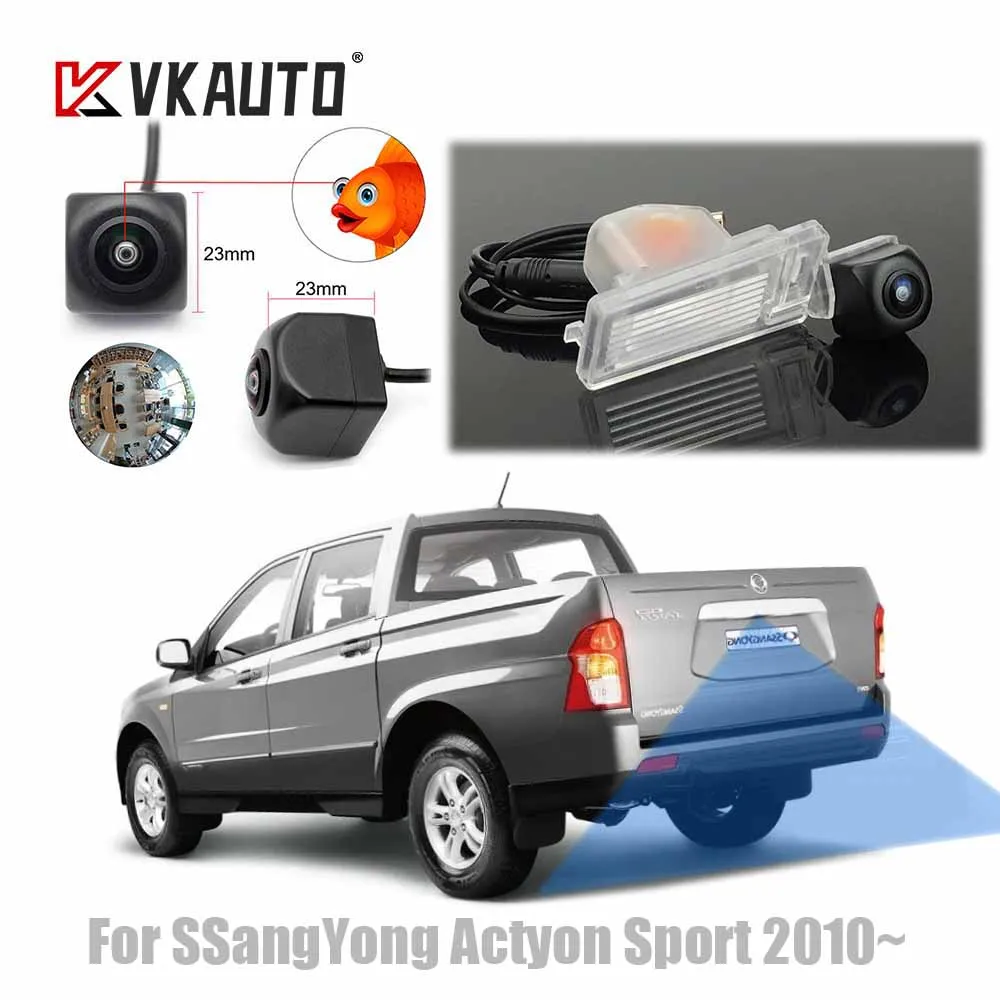 

VKAUTO Fish Eye Rear View Camera For SSangYong Actyon Sport 2010~2019 CCD Night Vision HD Backup Reverse Parking Camera