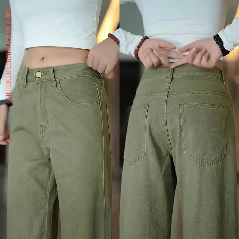 

een Cotton Men's Jeans Straight Leg Loose Fit Faionable Retro American Sle Autumn 2024 Casual Wear Multi-ket Waed