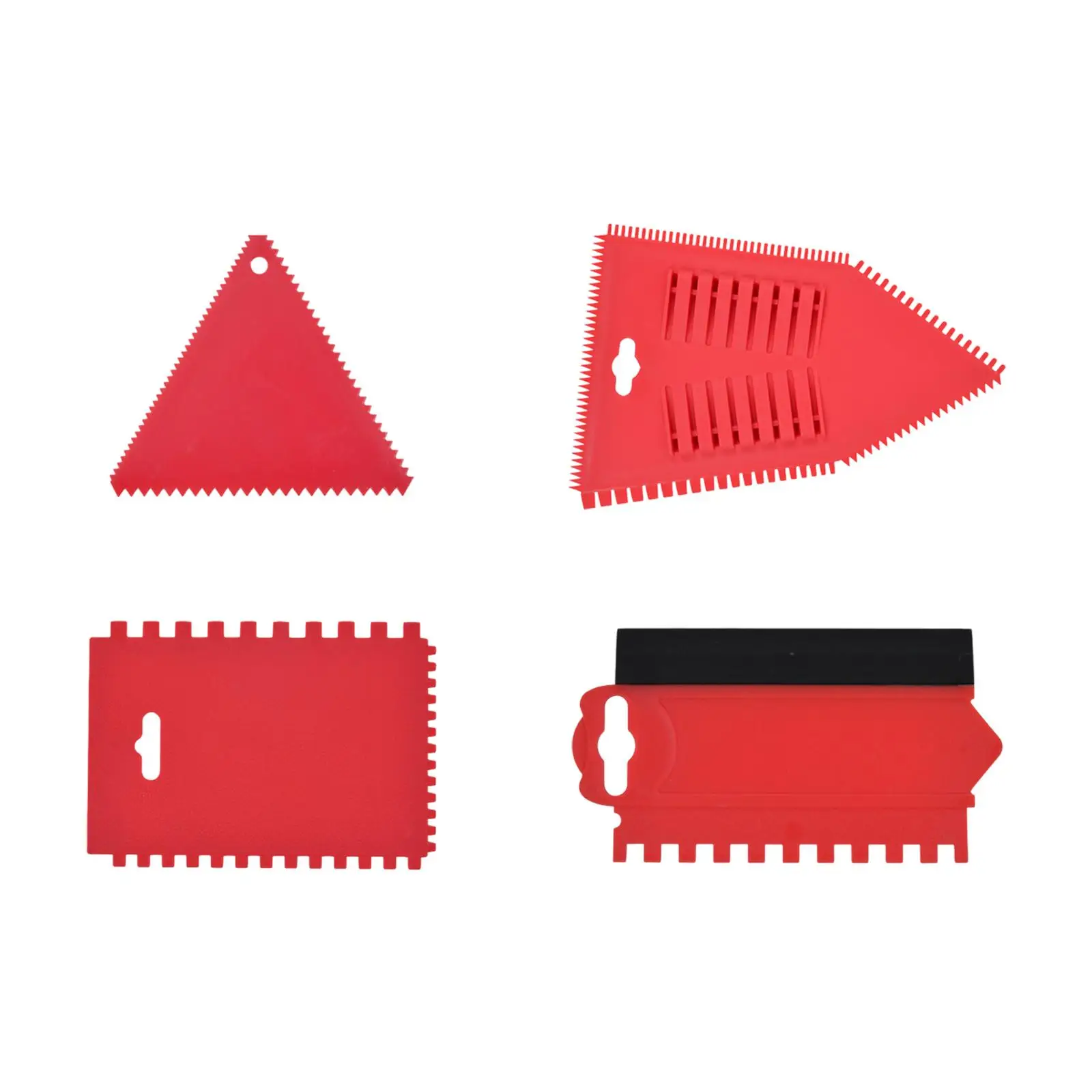 4 Pieces Adhesive Spreader Hardwood Flooring Spreader Paint Scraper Trowel for Spackling Paste Applying Glue Caulk Putty Epoxy