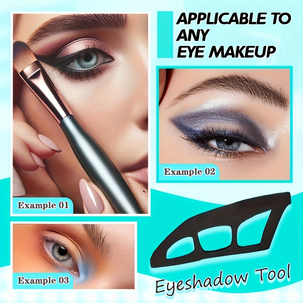 Eyeshadow Tool Set, Eyeshadow Assistant, Reusable Eyeshadow Guides, Makeup Stencil Tool with Brushes for Creating Cat Eyeliner