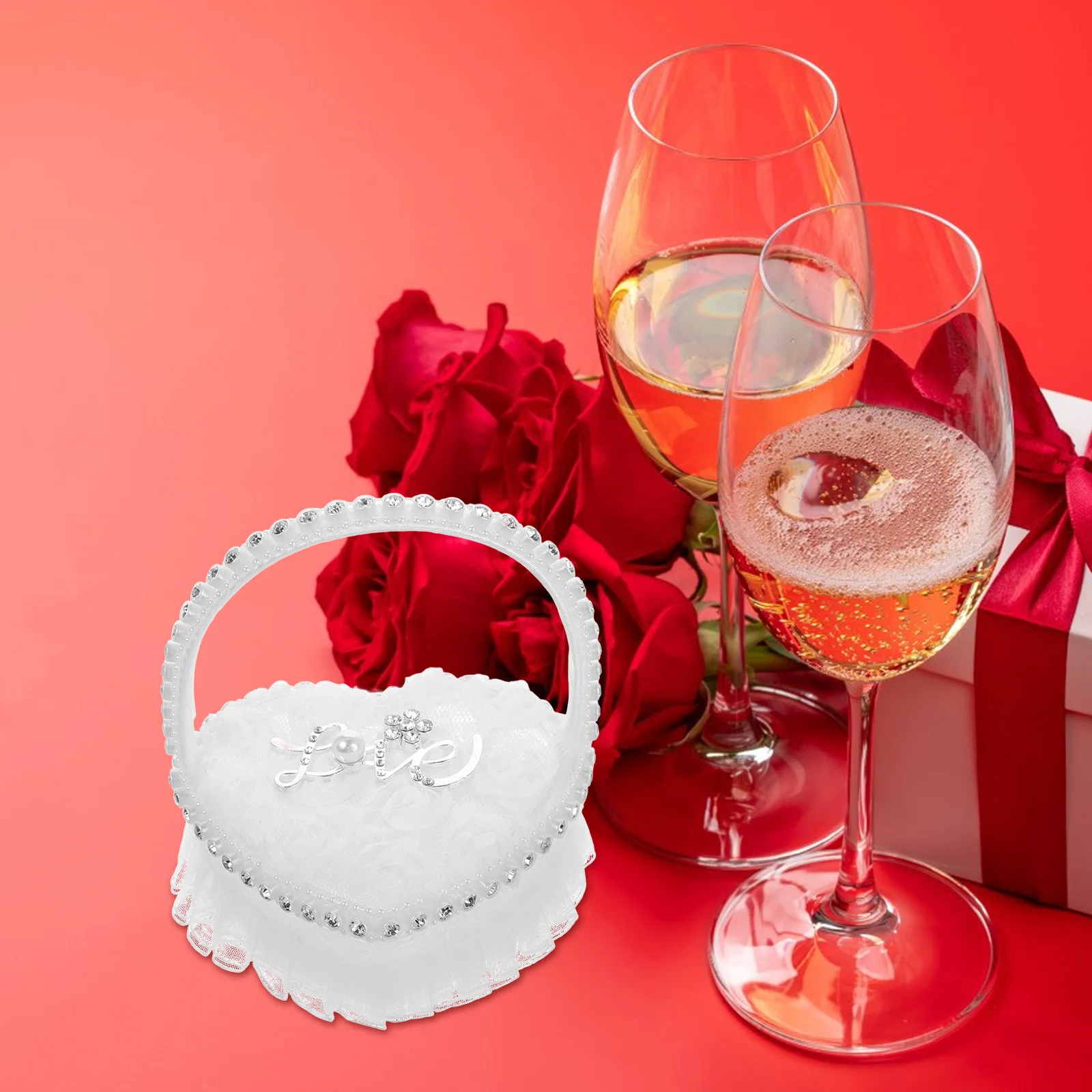 

Love Ring Pillow along with Wedding Bearer Ceremony Supplies Decorative Holder for Pillows Box Bridesmaid