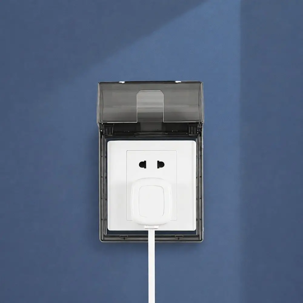 86 Type Switch Waterproof Protector Transparent Box Adhesive Outlet Cover Bathroom Splash Guard Kitchen Safety Shield Case