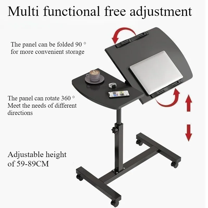 Removable bedside table Simple household computer table Lazy bed Desk dormitory bedroom Bedroom lifting small table image 4