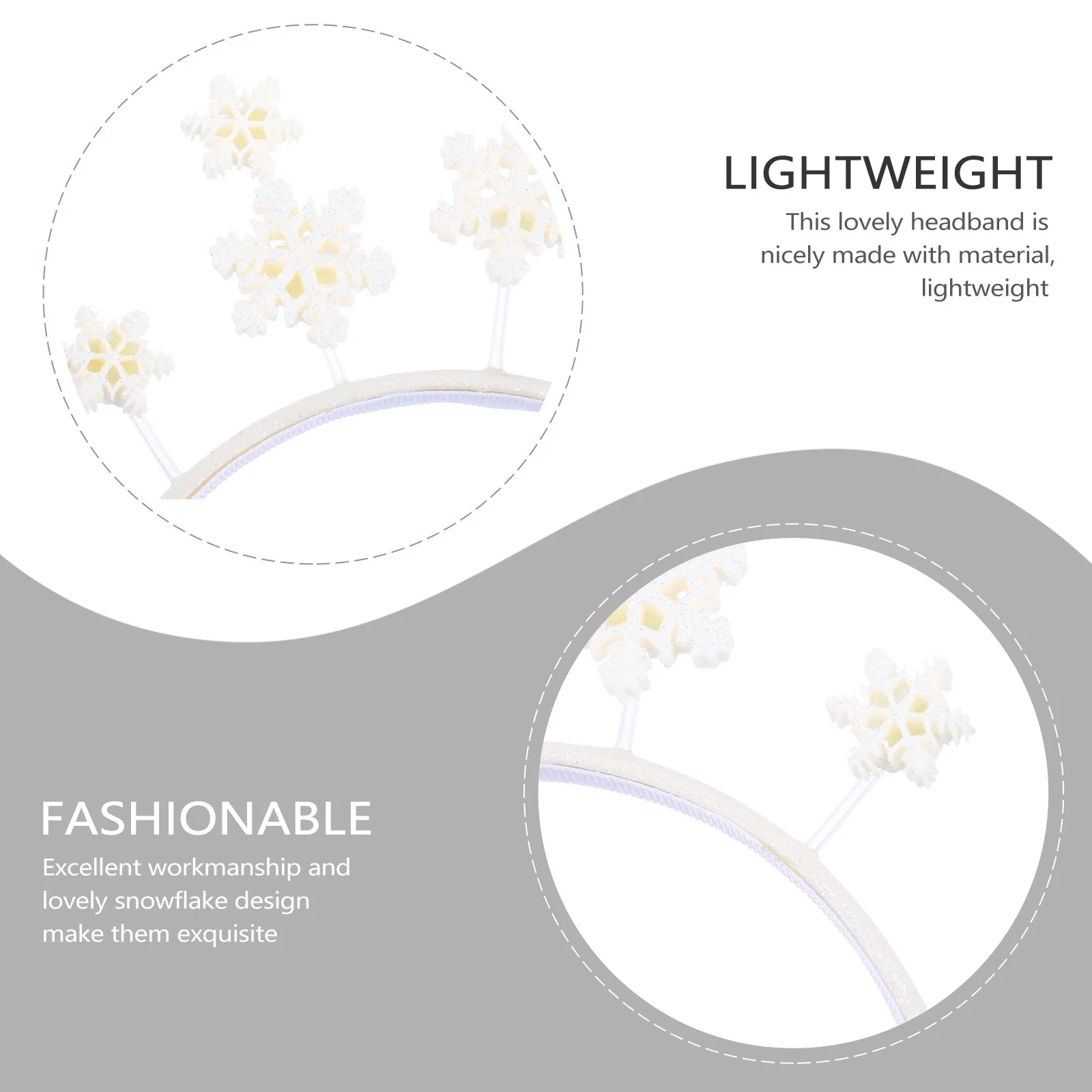 

1Pcs Snowflake Headband Cute Xmas Hair Loop Comfortable Fit Holiday Party Kids Headwear Fashion Accessory Gift Xmas Headband