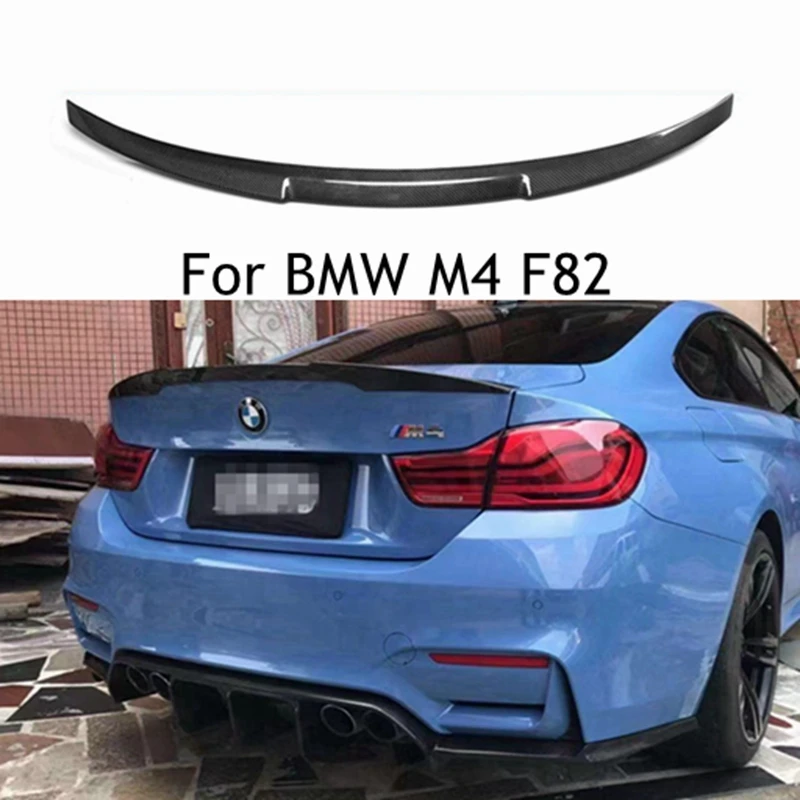 

For BMW M4 F82 M Style Carbon Fiber Rear Spoiler Trunk Wing 2014-2020 FRP Glossy Black Forged Carbon