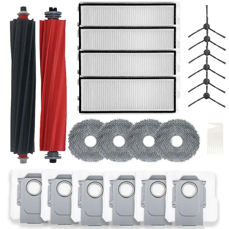 A21Q -Replacement Parts For Roborock Qrevo Master, Qrevo Master Robot Vacuum Cleaner Accessories Kit, Brushroll Filter Mop Pad